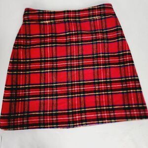 NEW J. Crew Mini Plaid Tartan Red BC891 Skirt Size 4